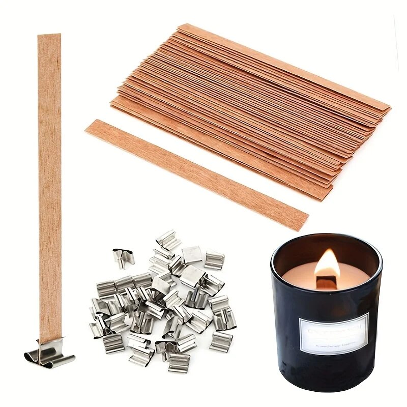 Candle Making Kit Beeswax - 30 sztuk wysokiej jakości drewniany knot