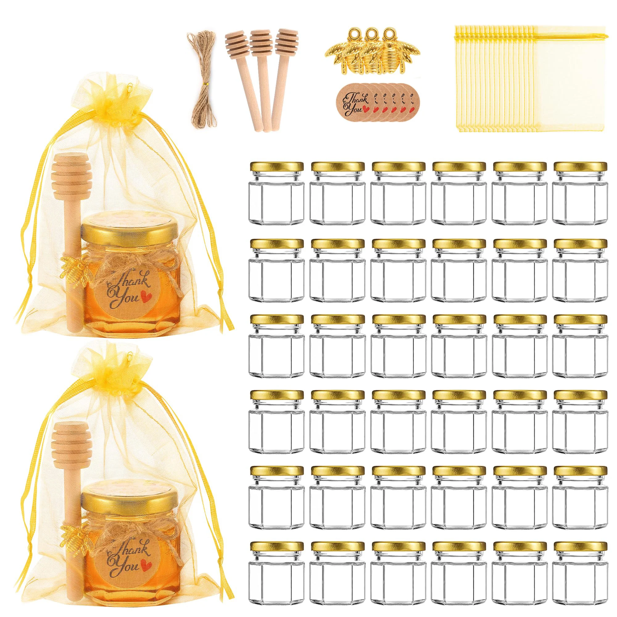 Candle Making Glass Jars - Szklane mini słoiczki na miód o