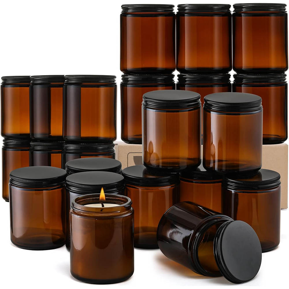 Candle Making Glass Jars - Słoiki z brązowego szkła o pojemności