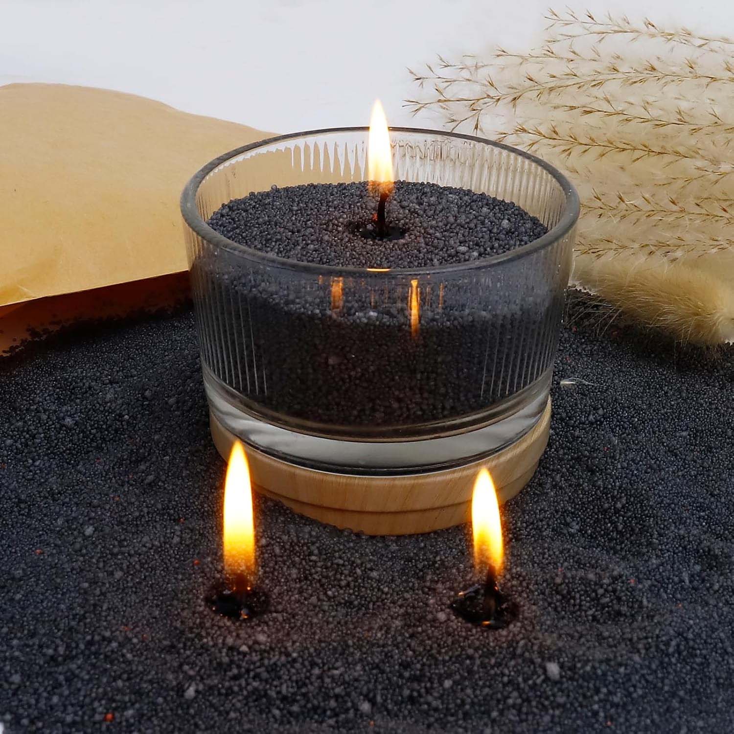 Candle Making Material - Czarny piasek do świec z knotem,