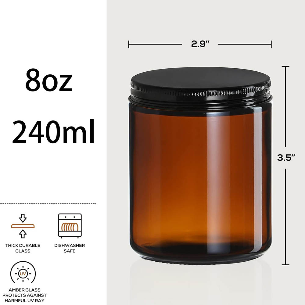 Słoiki z brązowego szkła o poj – Candle Making Glass Jars recenzja i cena