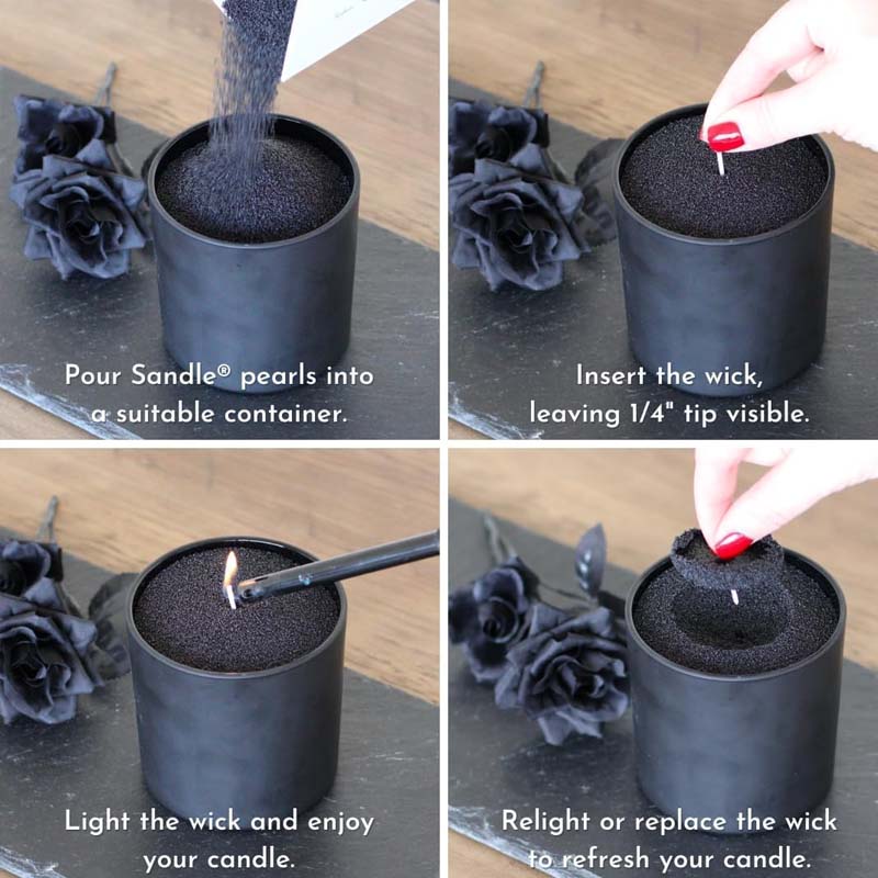 Czarny piasek do świec z knote – Candle Making Material recenzja i cena